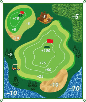 MGVK sticky golf chipping game back view highlights double-sided scoring for varied play.