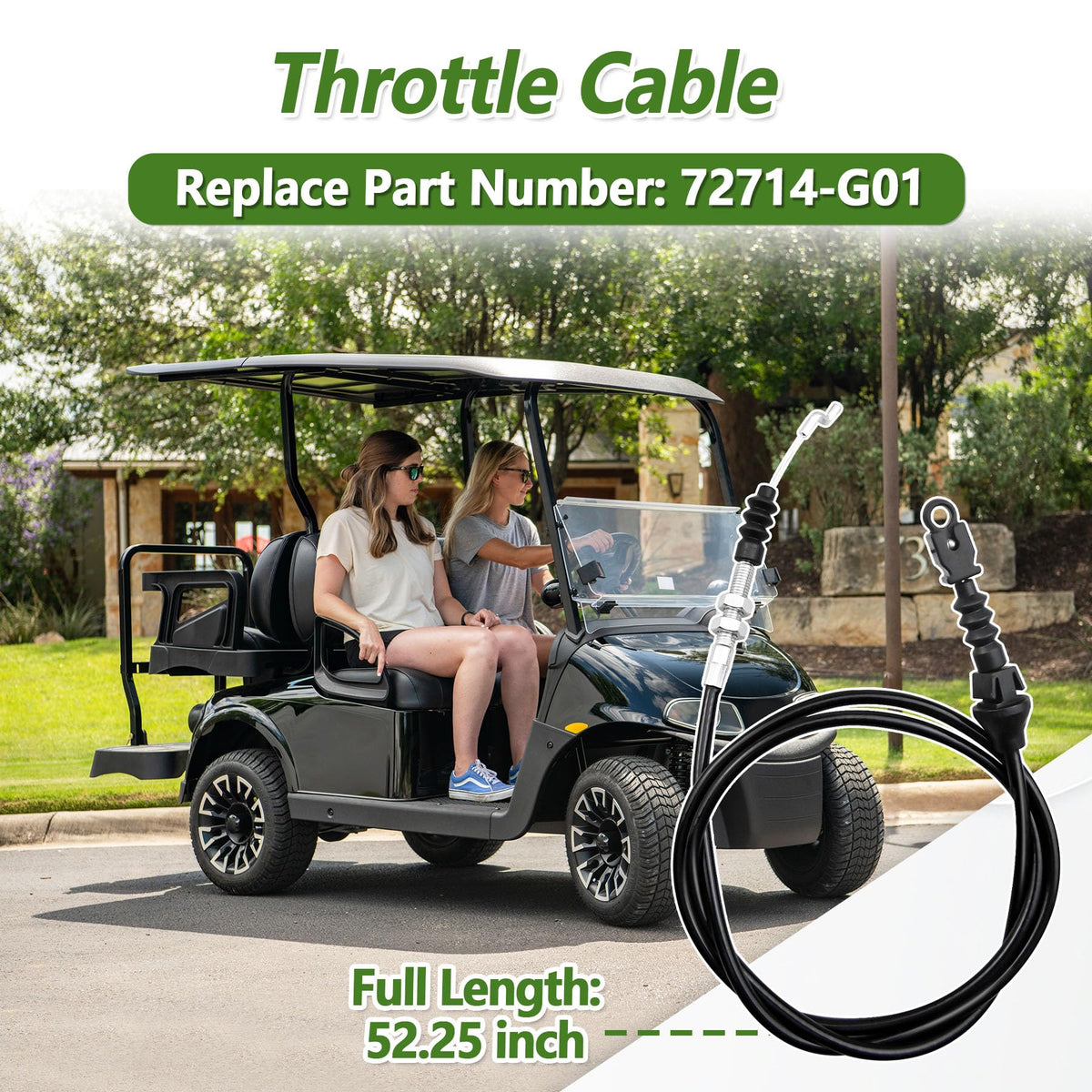 MHAEDWV 72714-G01 throttle cable installed on E-Z-GO TXT for smoother throttle response