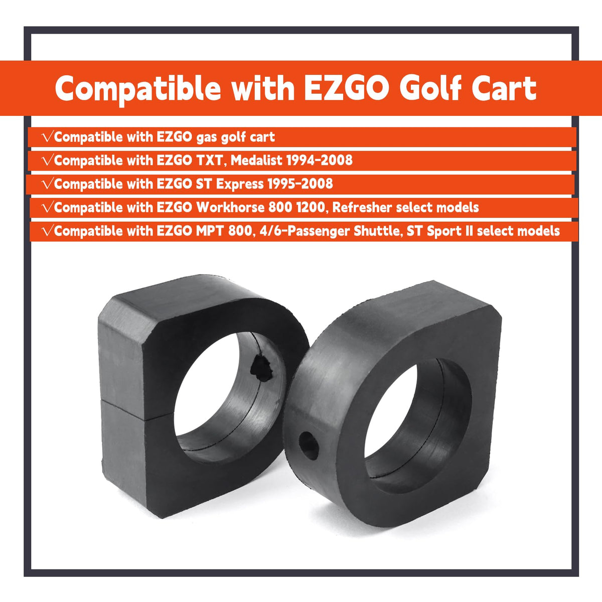 Mhrxusd 72117G01 installed on EZGO rear, improves suspension balance