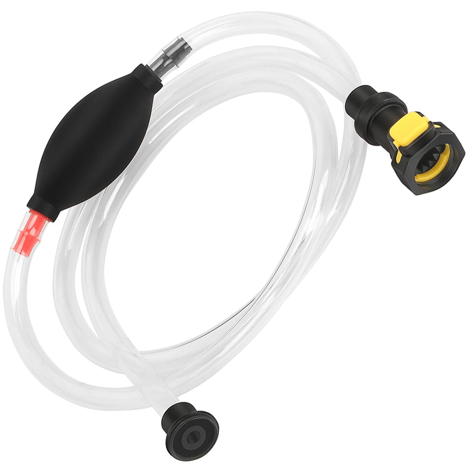 Micacia golf cart water filler connected to Trojan HydroLink for easy battery maintenance