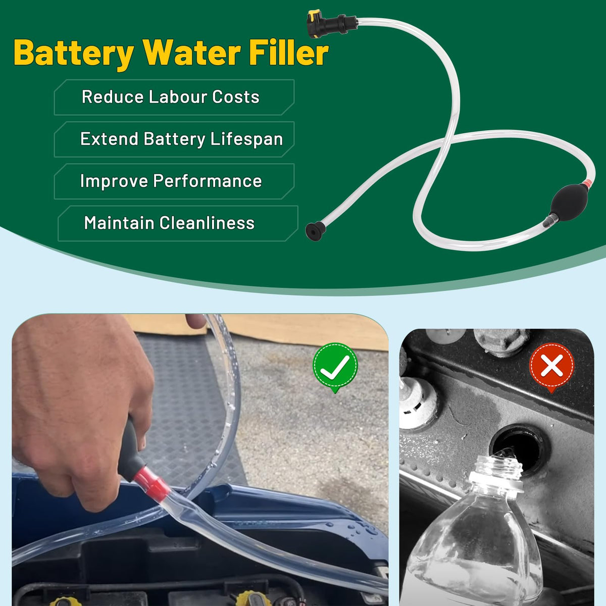 Micacia water filler suitable for RVs and golf carts ready for maintenance