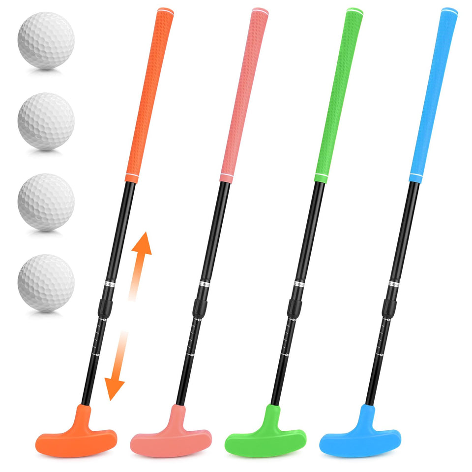 Micnaron 4-pack mini golf set: durable putter head for indoor and outdoor play.