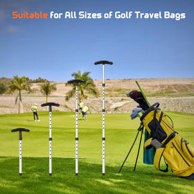 Micnaron blue travel pole complements gear while protecting clubs
