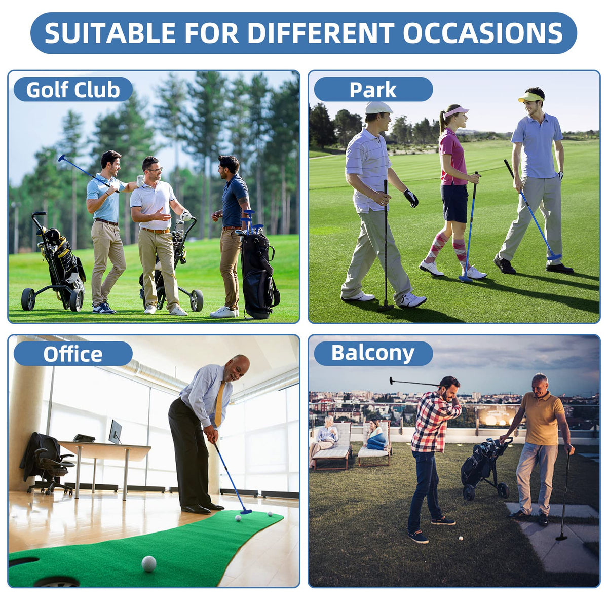 Micnaron mini golf set rubber grip head offers comfortable control
