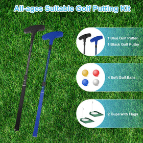 Micnaron mini golf set demonstrating stainless-steel shaft and durable construction.