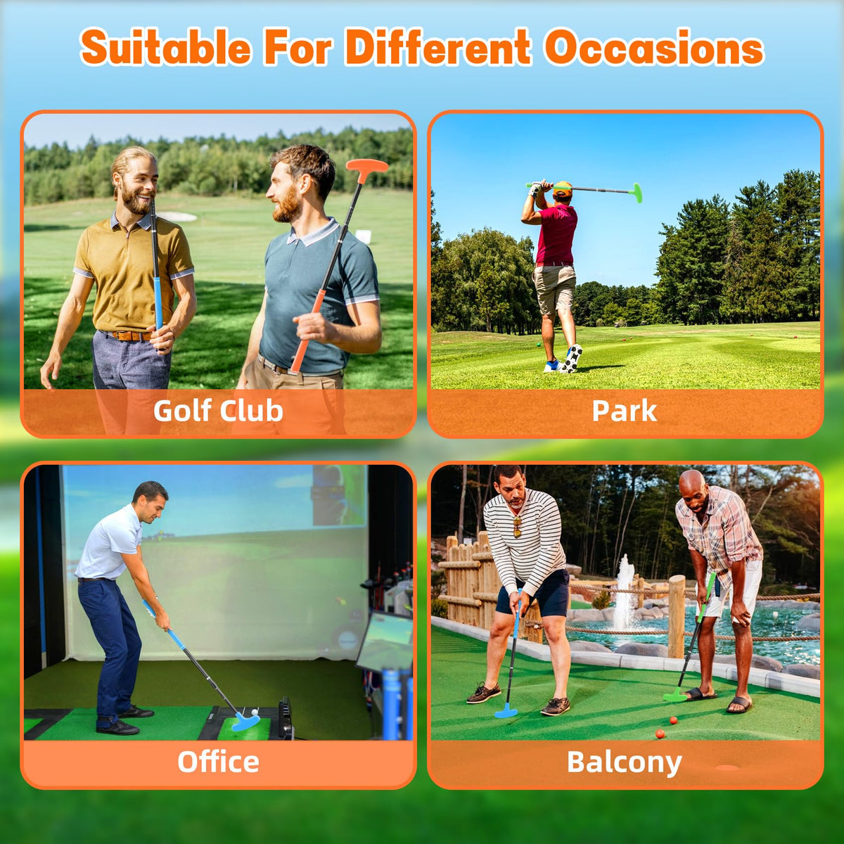 Micnaron rubber surface putter head aids stability during precise shots.