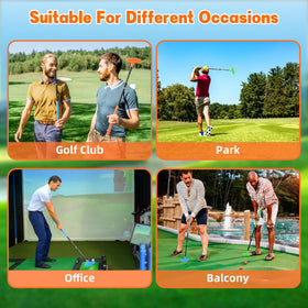 Micnaron rubber surface putter head aids stability during precise shots.