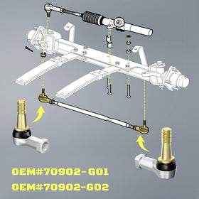 Close-up of the ball joint in the MIDOU AUTO kit