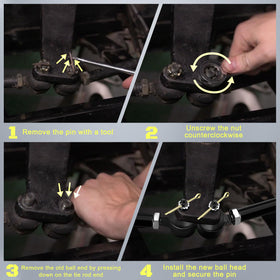 MIDOU AUTO golf cart tie rod end bushing detail highlights smooth operation and reduced play.