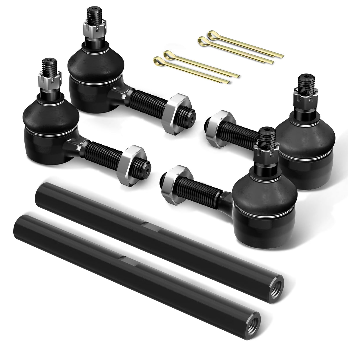 MIDOU AUTO golf cart tie rod end front view shows durable construction for steady steering.
