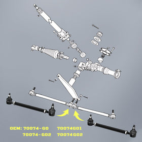 MIDOU AUTO golf cart tie rod end packaged presentation suggests ready-to-install replacement.