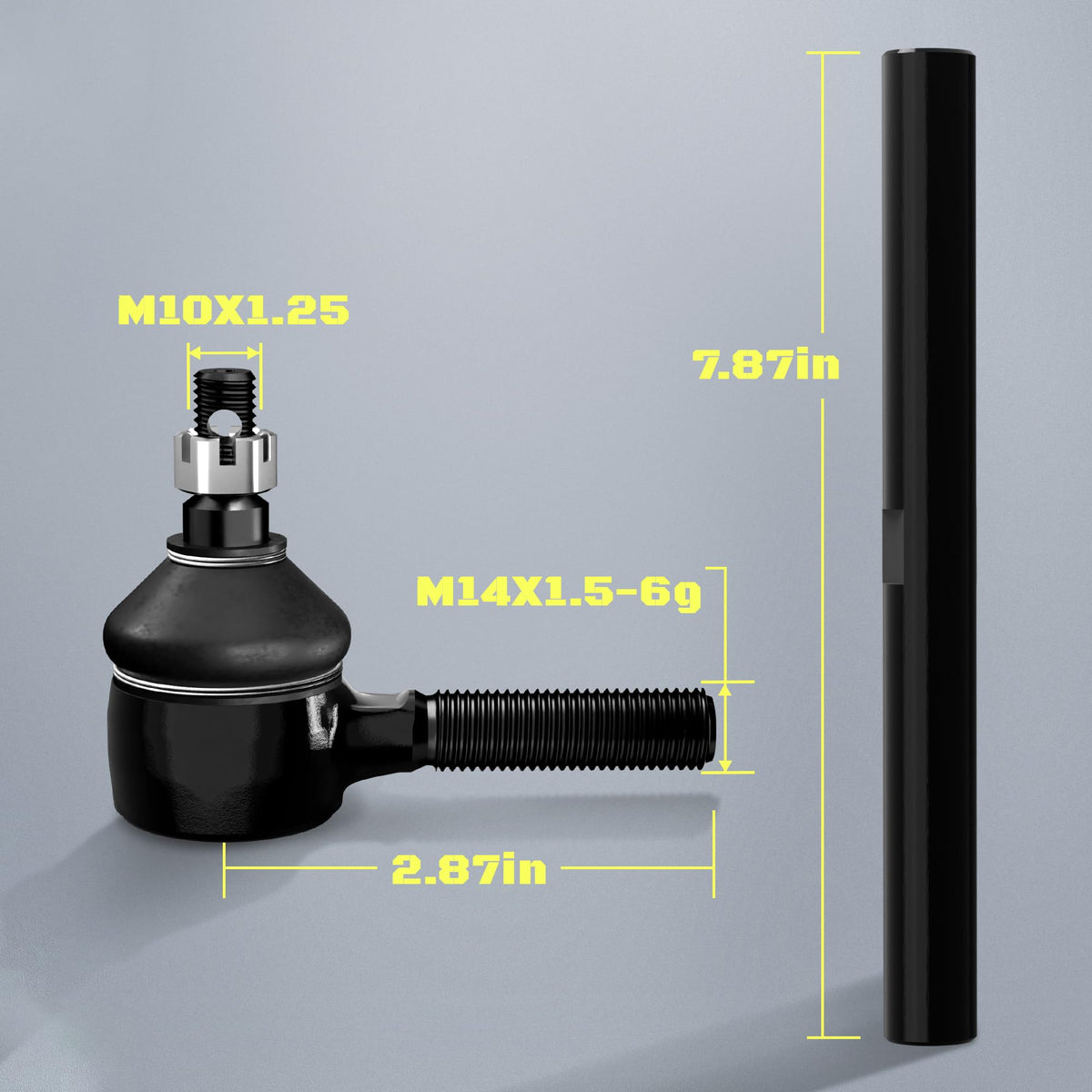 MIDOU AUTO golf cart tie rod end threaded joint detail shows reliable connection.