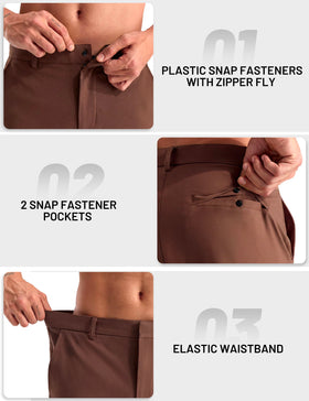 MIER Brown Golf Shorts breathable fabric keeps you cool