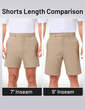 MIER khaki golf shorts flexible waistband for comfortable movement
