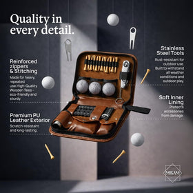 MIKAM golf kit compact design fits bags for easy travel and storage.