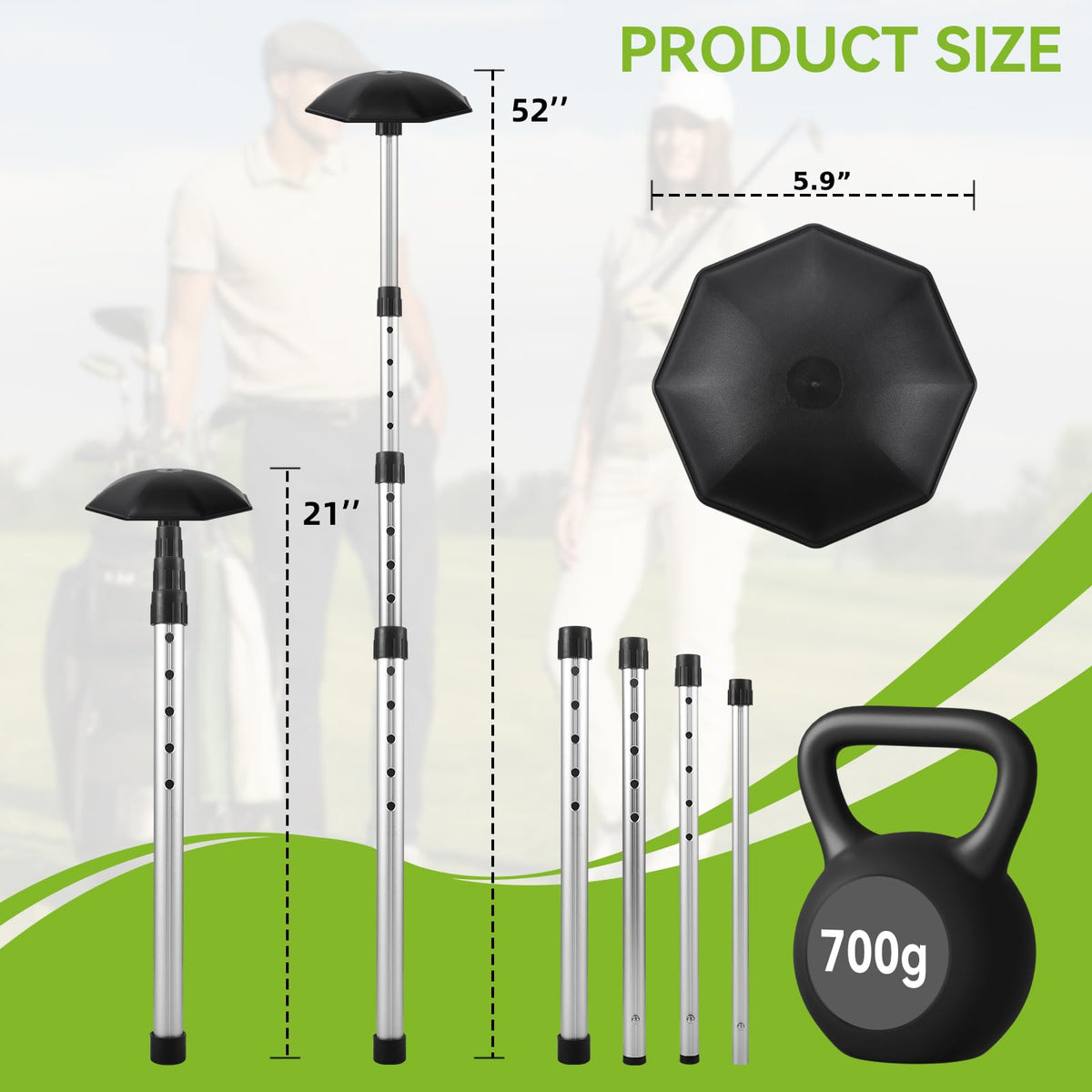 MIKOSI abs-cap octagonal design protects clubheads during transit