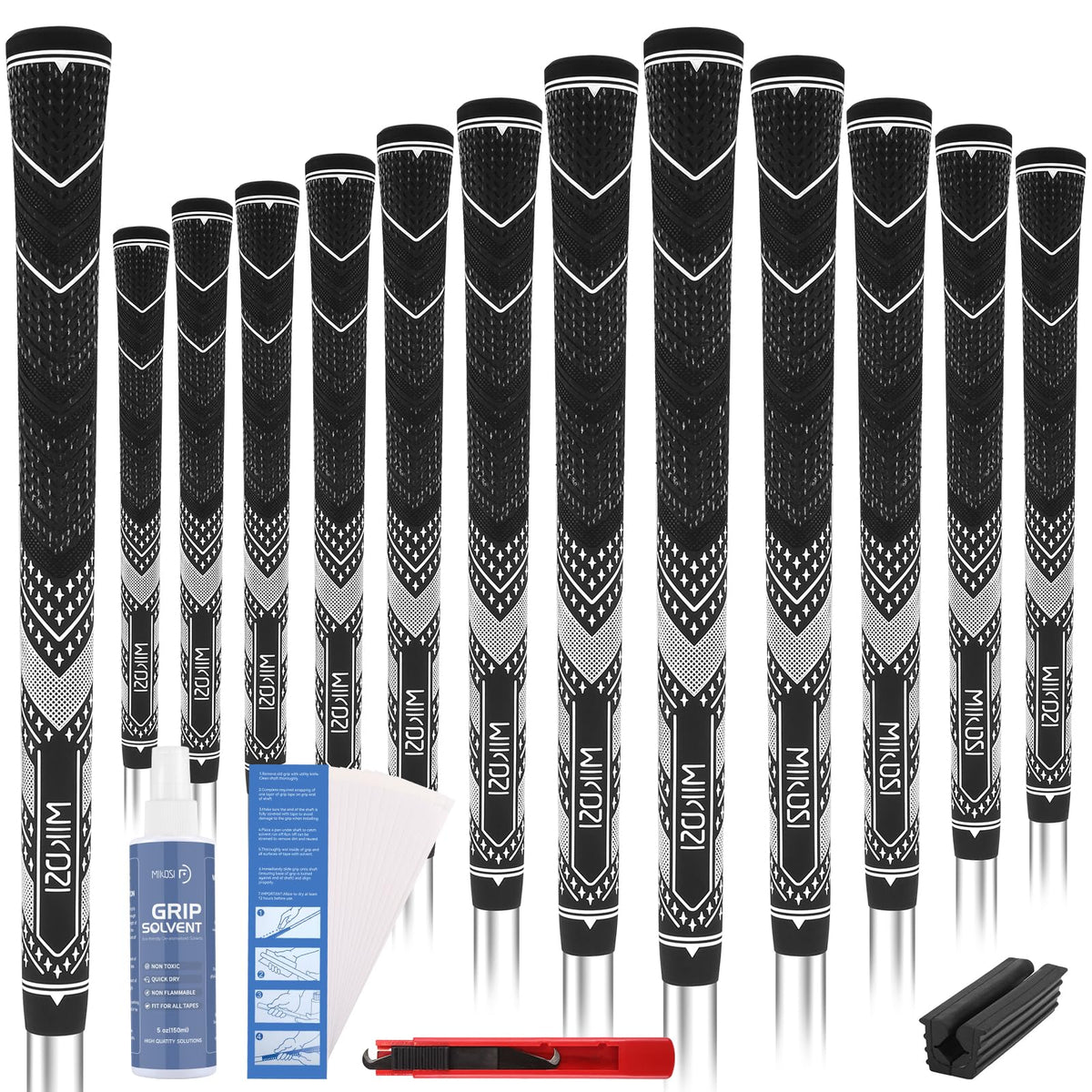 MIKOSI golf grips 13-pack cord-rubber all-weather traction for wet days