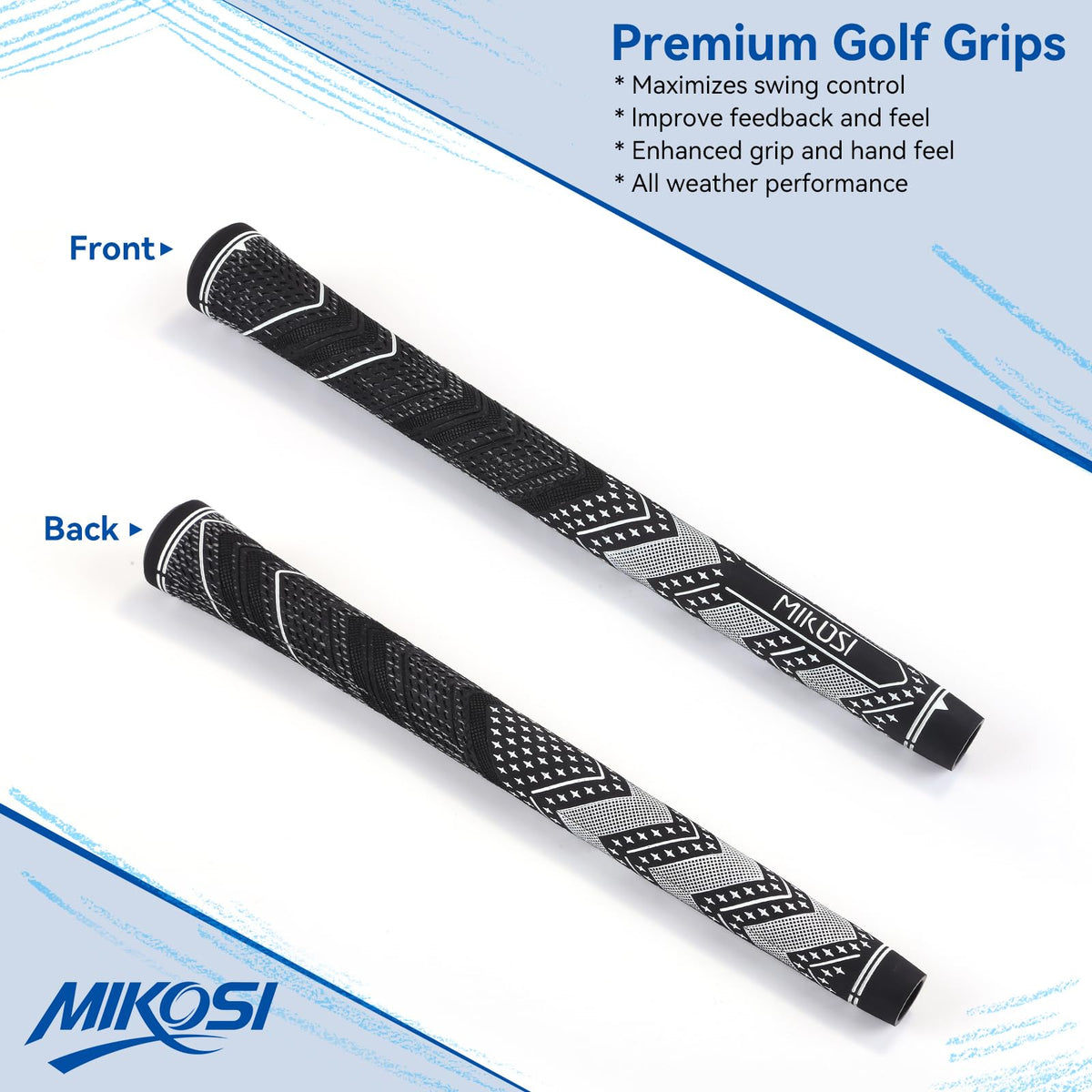 Brushed cotton cord on MIKOSI grip for moisture-wicking performance