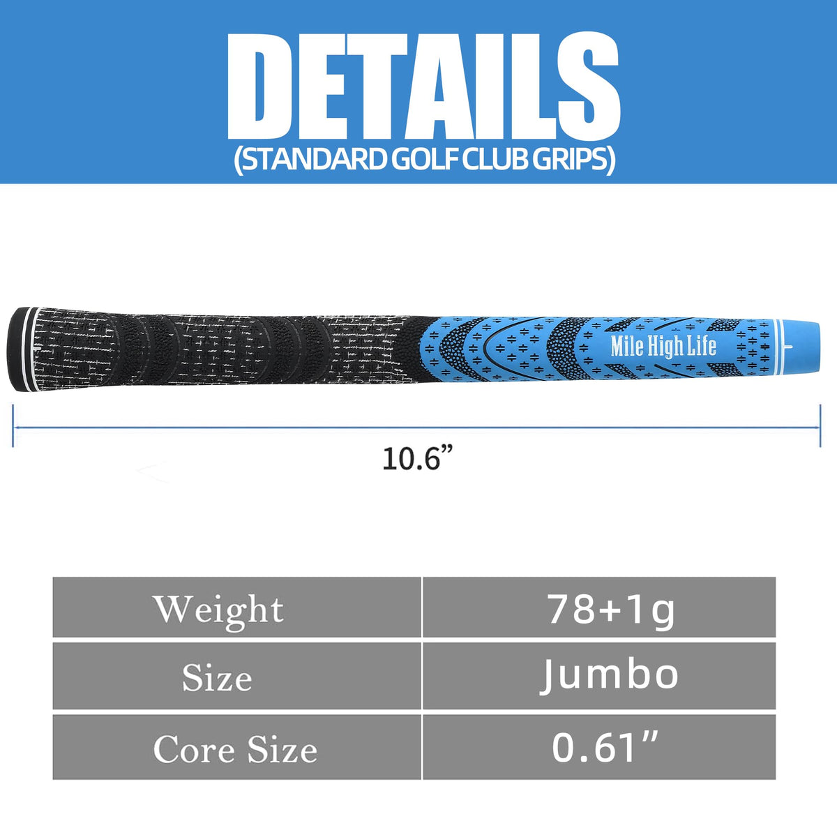 Mile High Life Cross Cord Grips Jumbo Size offers a larger, comfortable grip.