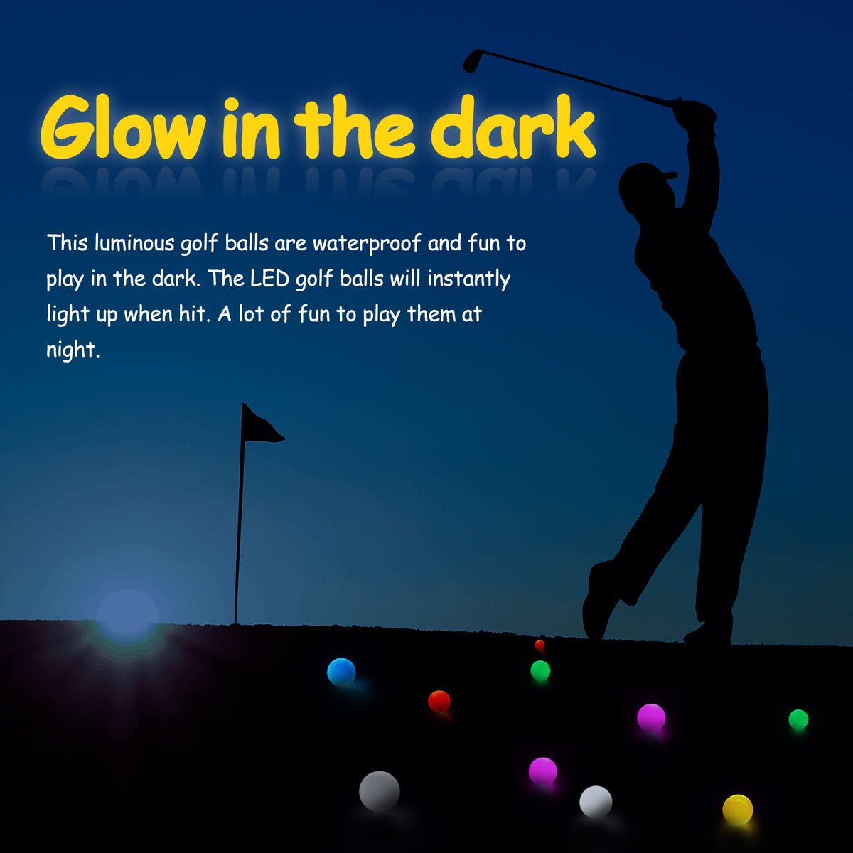 Mile High Life Glow golf ball with green illumination for night visibility