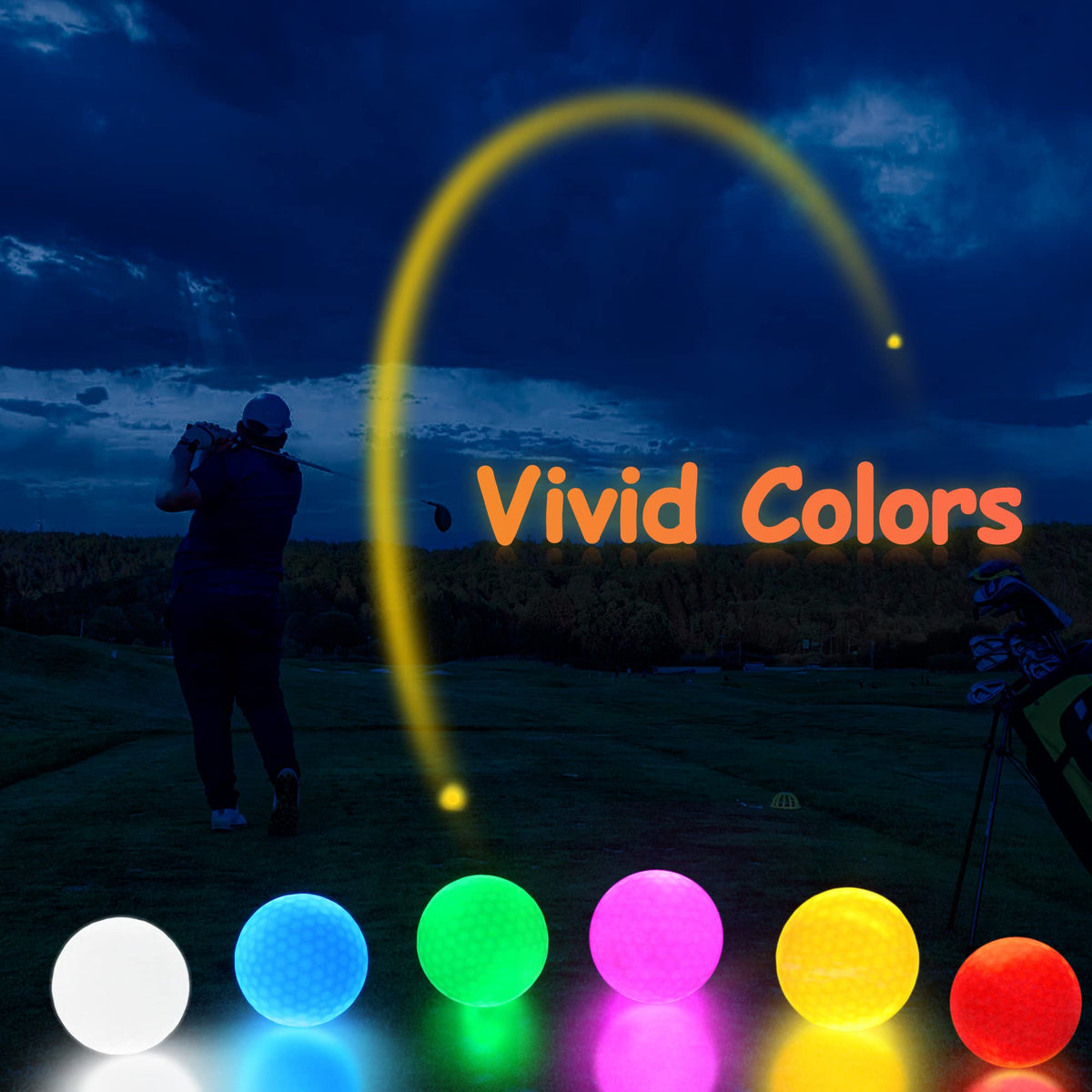 Mile High Life Glow golf ball with pink illumination for night visibility