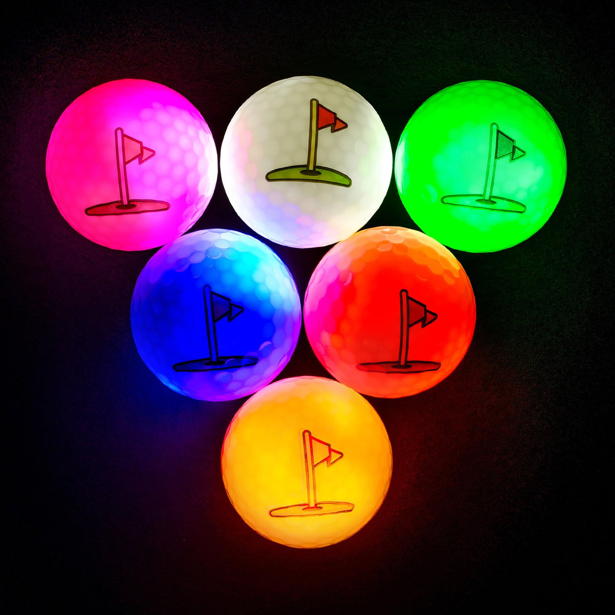 Mile High Life glow golf balls pack—bright colors to locate them at night