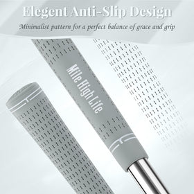 Mile High Life golf grips gray 3-pack side view, comfortable feel for all weather play.