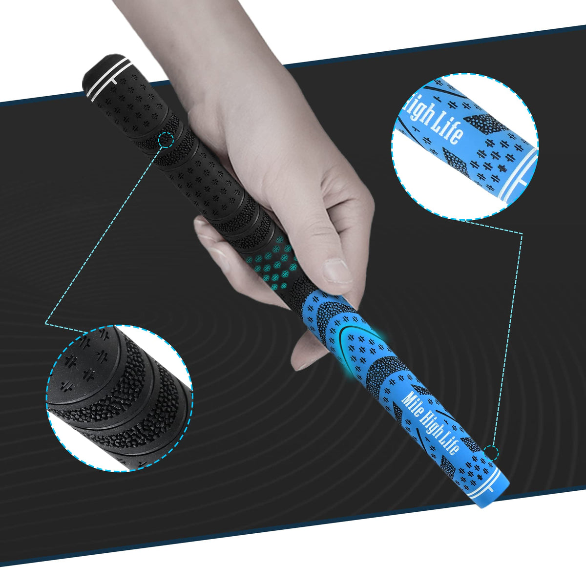 Mile High Life midsize blue grip comfortable hand feel for precise swings