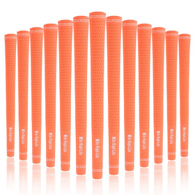 Mile High Life golf grips orange 3-pack front view; anti-slip texture for steady swings.