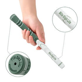 Mile High Life golf grips soft rubber construction for comfortable touch and dampened vibration.