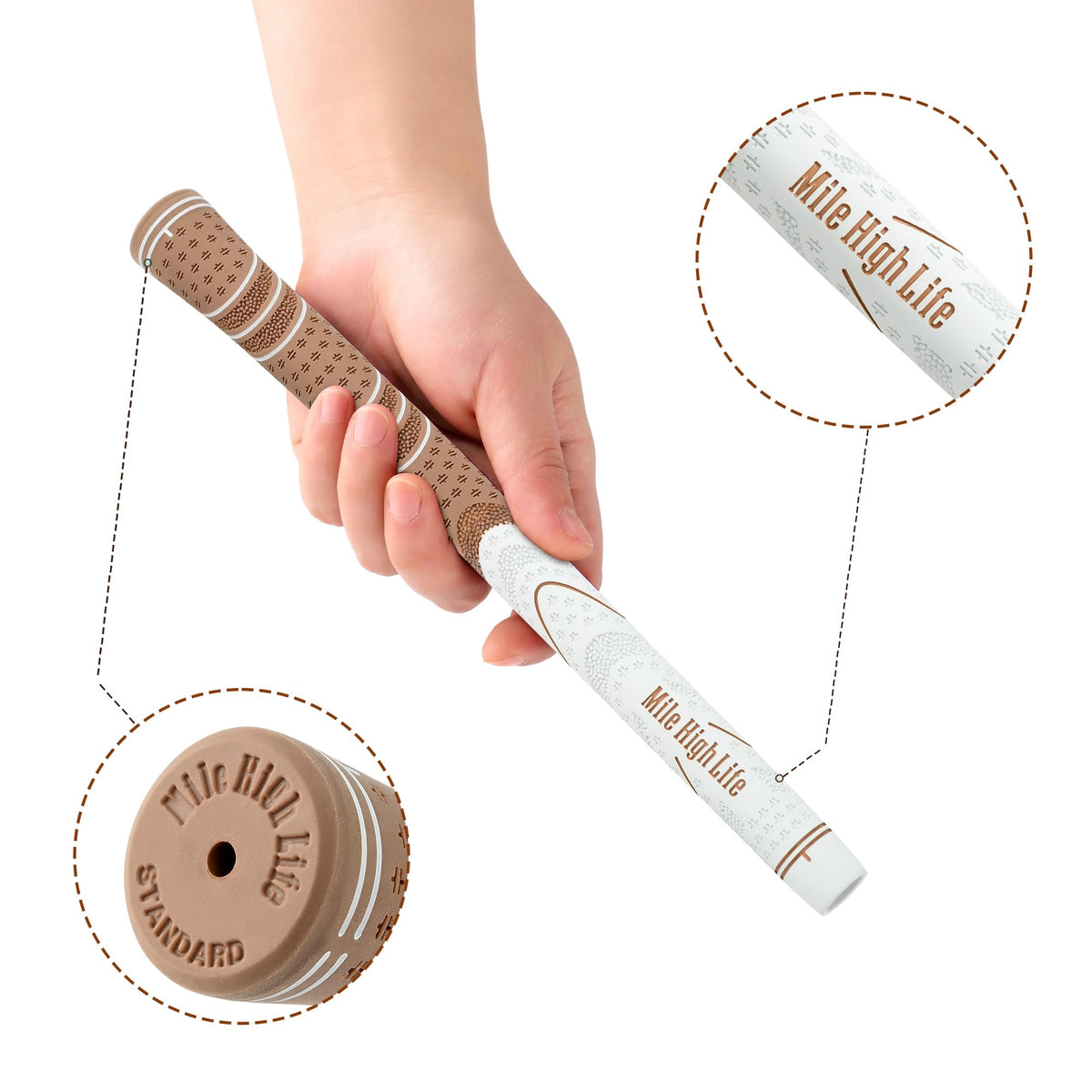 Mile High Life golf grips in standard size for precise fit and control.