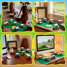 Mindsoft green felt mats provide soft texture and vibrant color on tabletops.