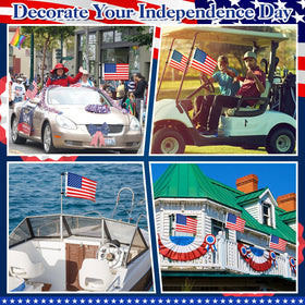 Mindsoft-patriotic-flag-golf-cart ideal decoration for Independence Day celebrations.
