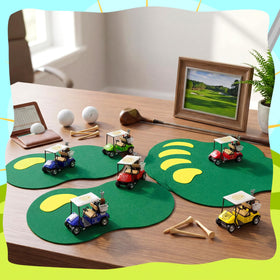 Mindsoft six-set golf decor kit fits birthday or corporate golf themes.