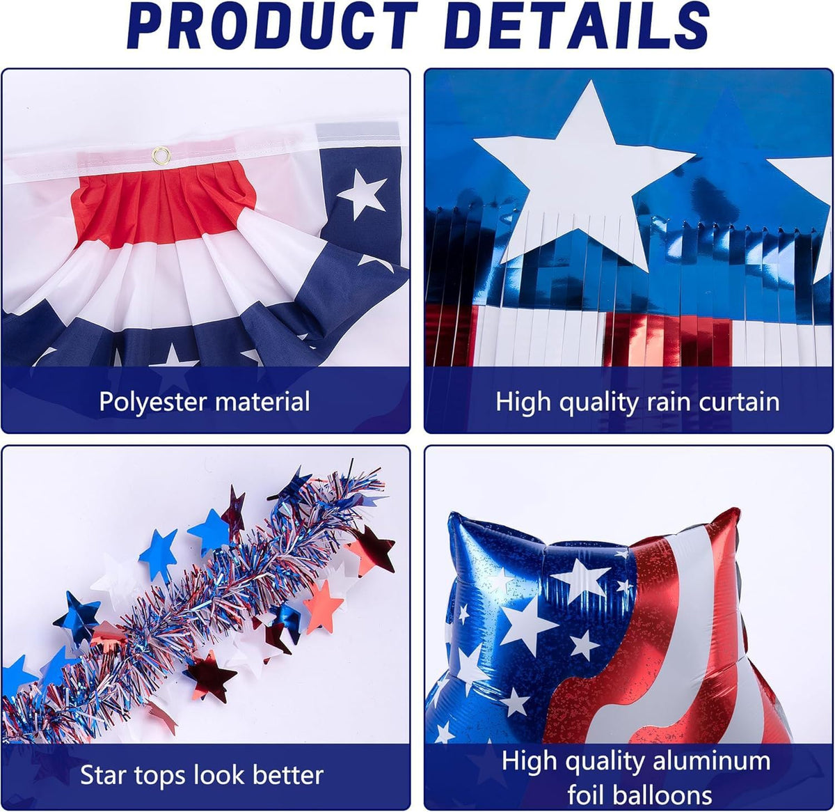MineLand Fourth of July paper fans create bold accents on your golf cart.