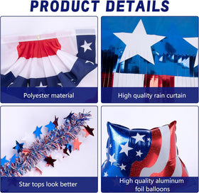 MineLand Fourth of July paper fans create bold accents on your golf cart.