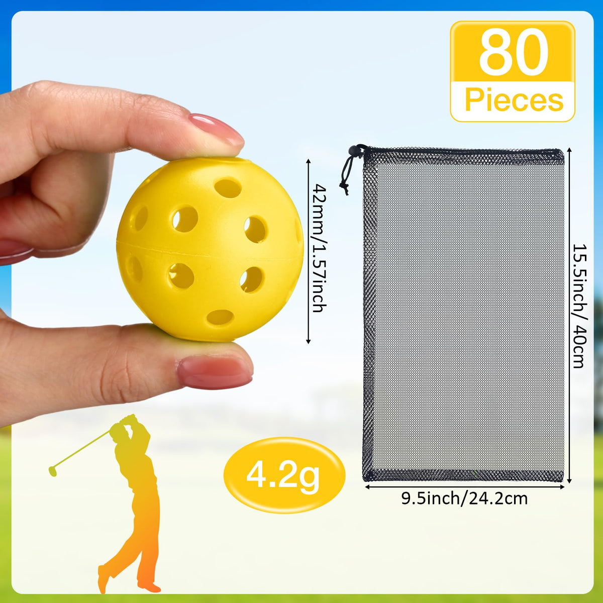 MiniInflat 26-hole scalloped design delivers true spin for precise practice.