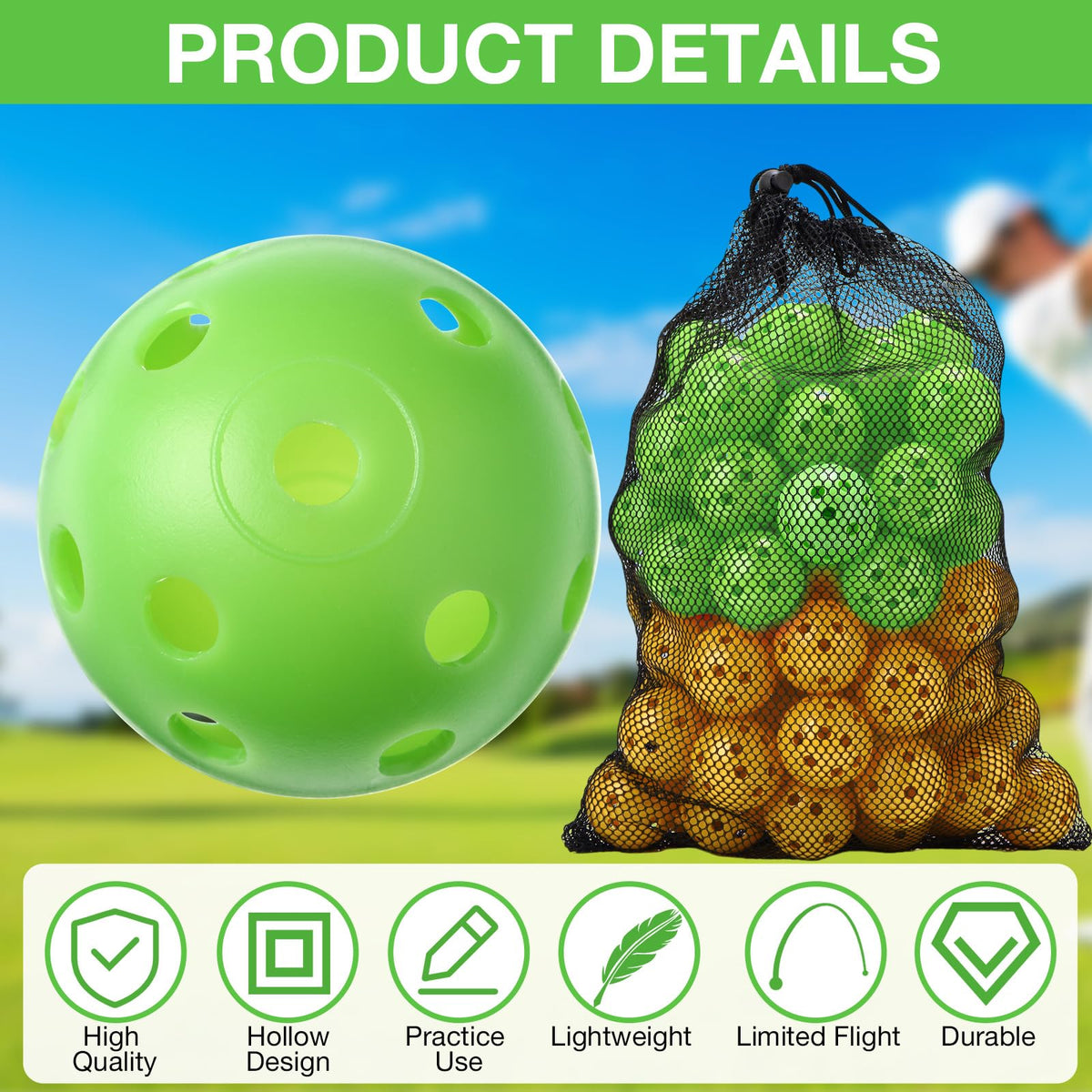 MiniInflat 26 hole design mimics true spin and distance