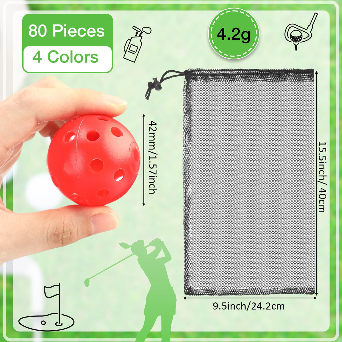 MiniInflat 80-pack blue balls for quick location and accurate practice at range.