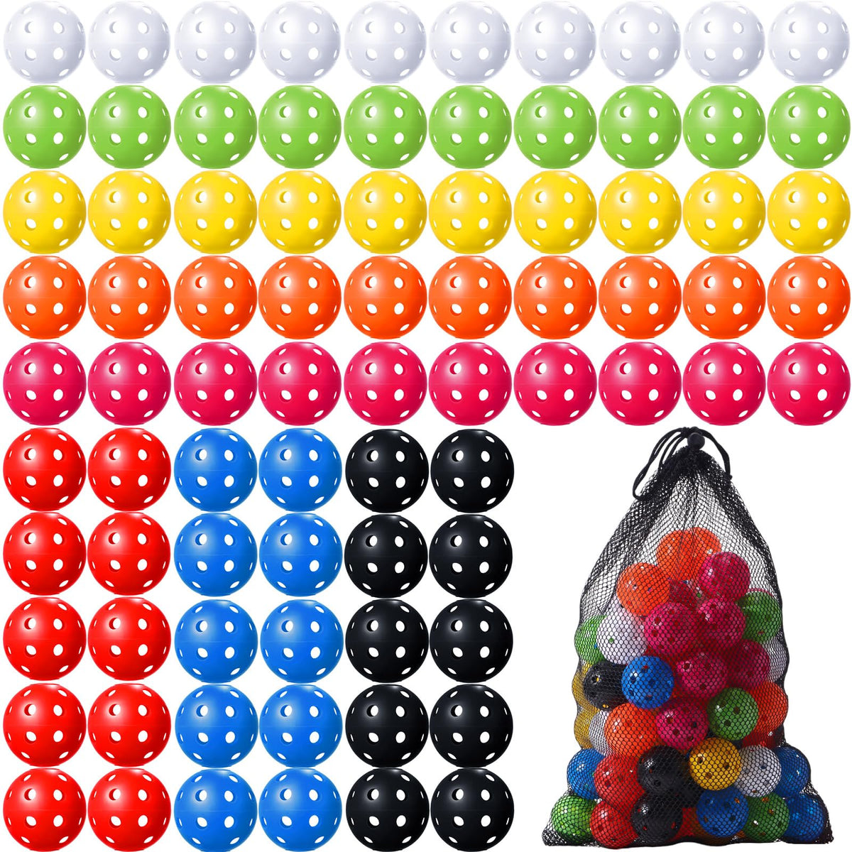 MiniInflat 42mm practice golf balls for realistic indoor flight and safe use.