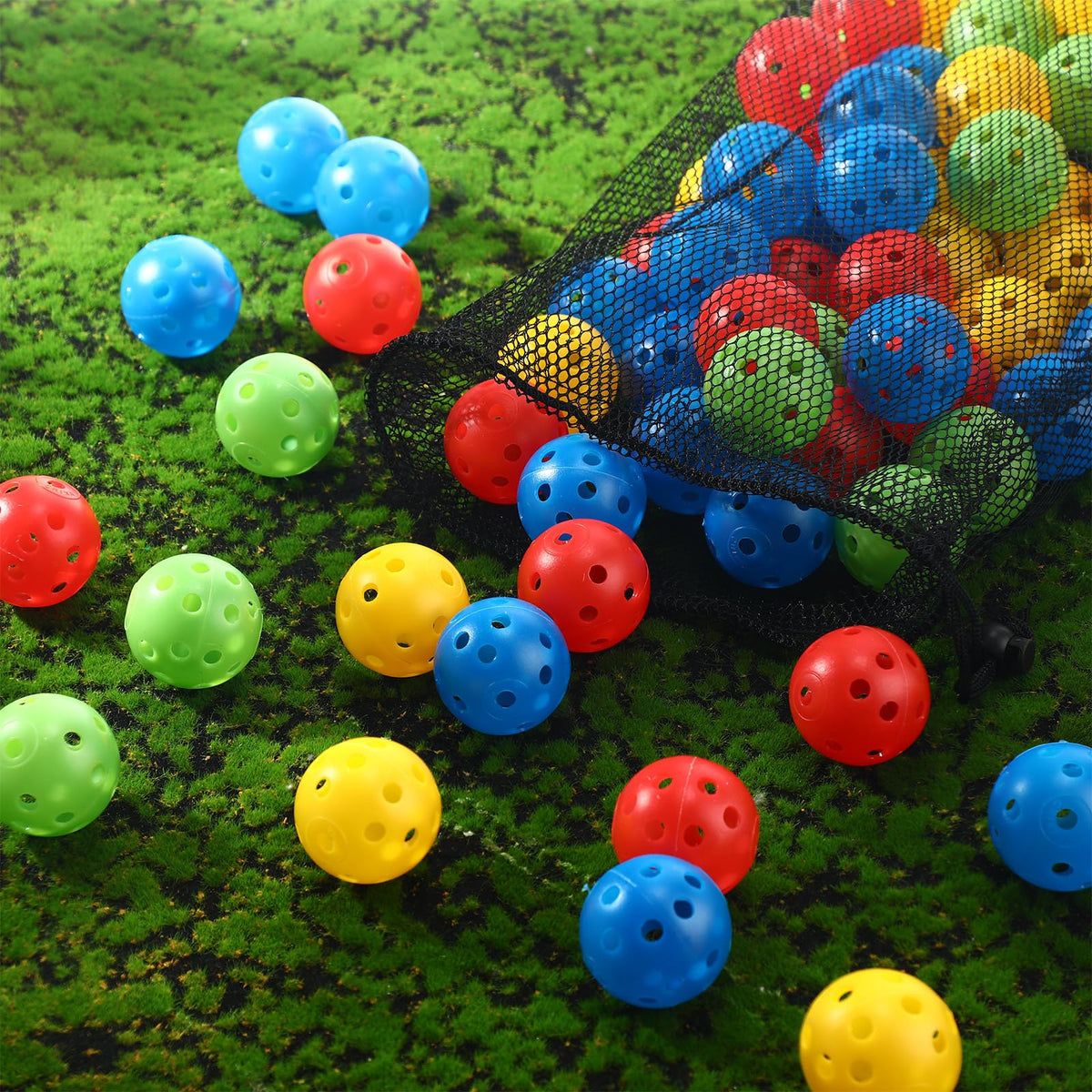 MiniInflat 80-pack red balls help you track flight paths during practice.