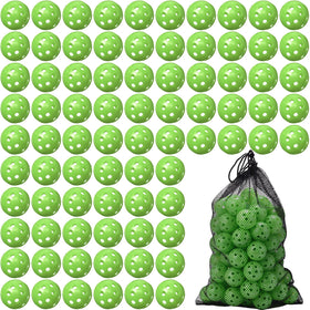 MiniInflat 80-pack practice golf balls in green pack for versatile training indoors and outdoors