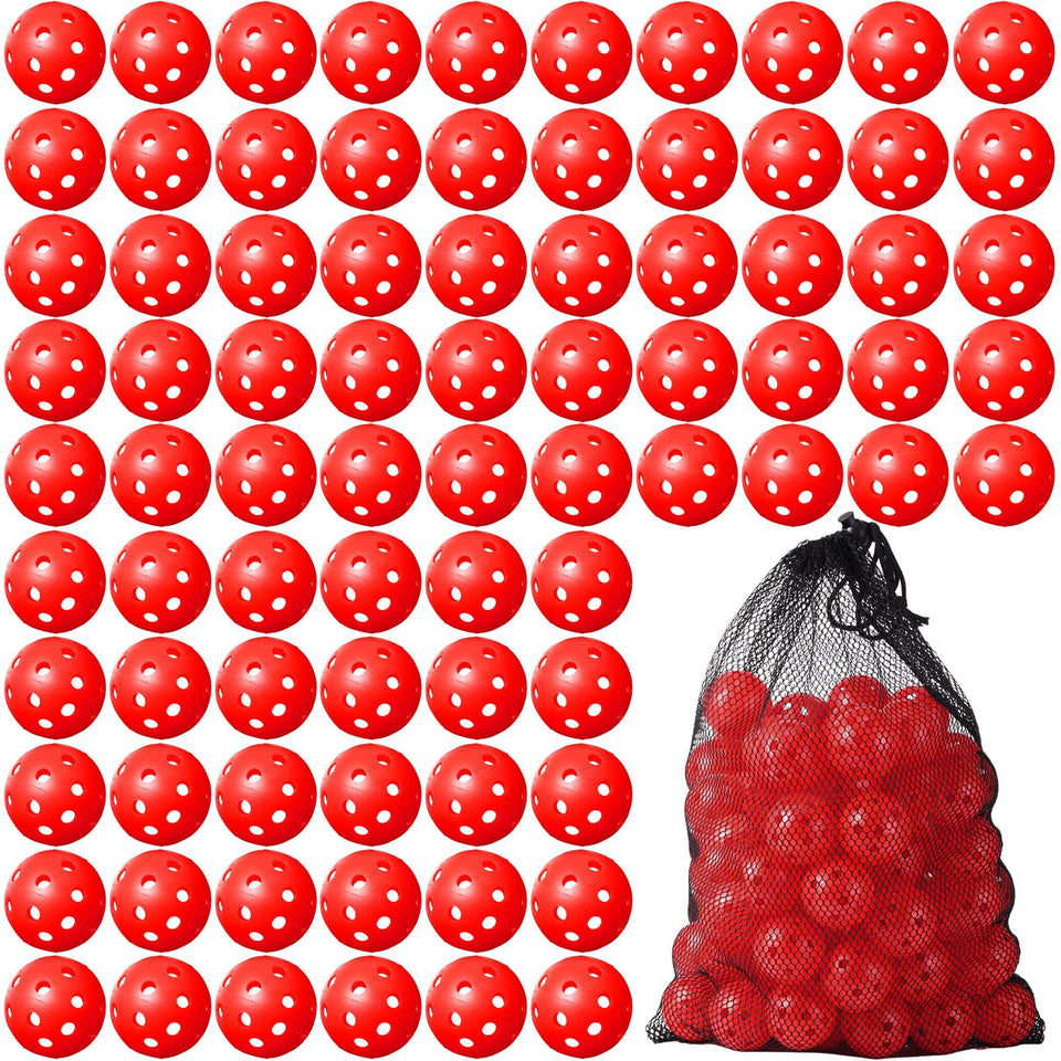 MiniInflat 80-pack red ball on green for precise practice in all conditions.