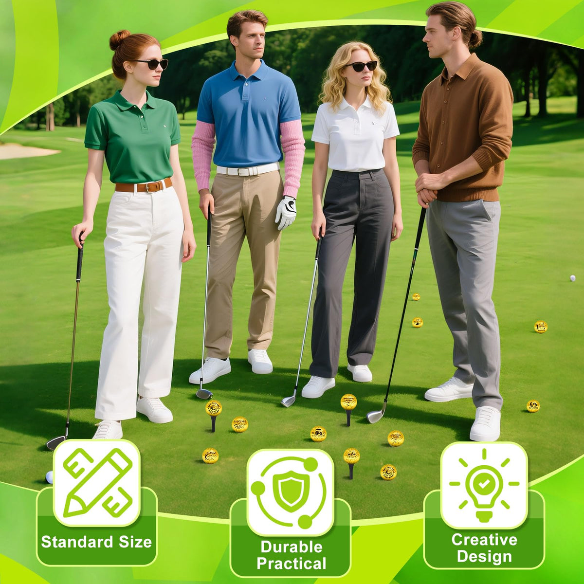 MiniInflat joke golf balls suitable for coworker or retirement gifts.