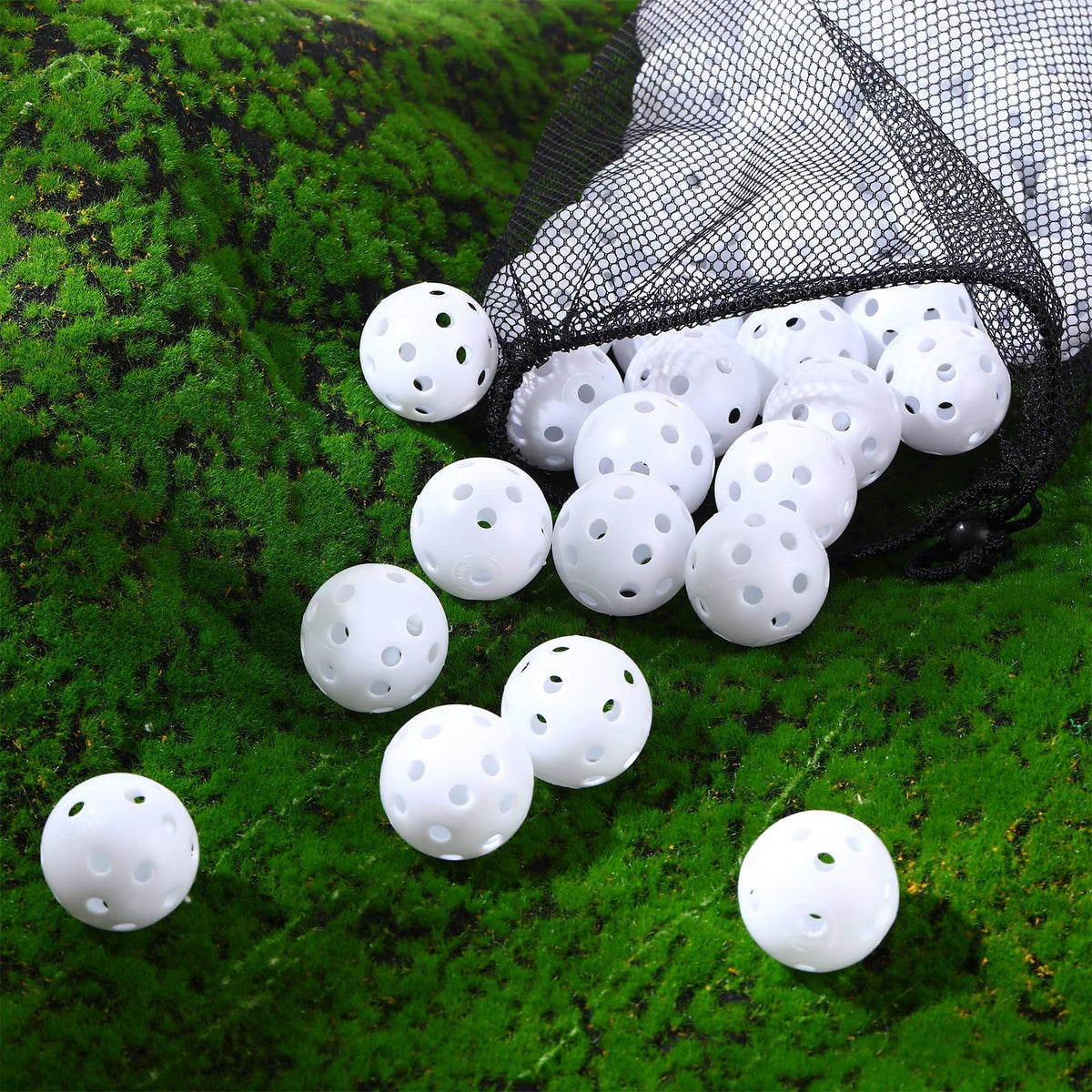 MiniInflat durable plastic golf balls resist fading, cracking, and dents over time.