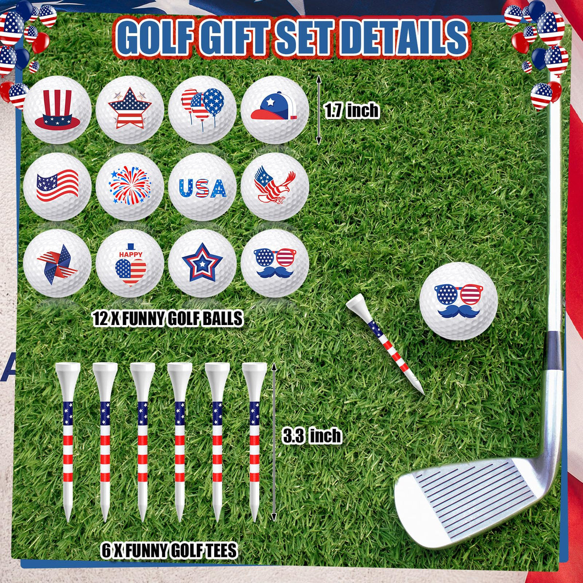 MiniInflat golf tees 6-pack designed for stable, consistent tee-offs.