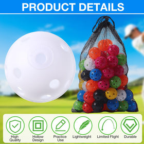 MiniInflat hollow plastic golf balls designed for durable, repeatable practice.