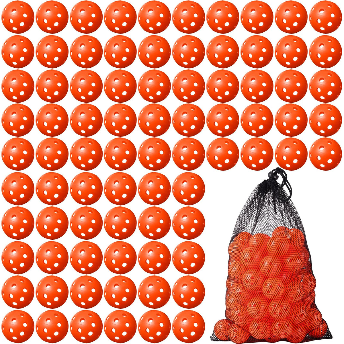 MiniInflat orange practice golf balls—80-pack for versatile training.