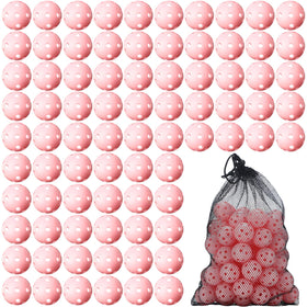 MiniInflat pink practice golf ball, 42mm, 80-pack, ideal for indoor and outdoor training.