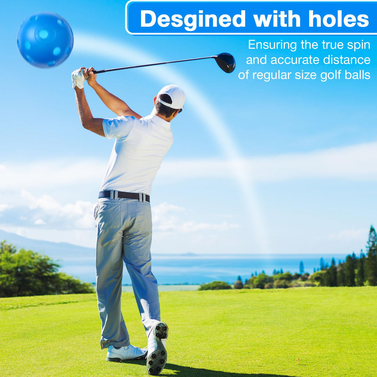 MiniInflat backyard setup with practice golf balls for indoor/outdoor training.
